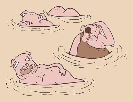 funny drit pigのイラスト素材