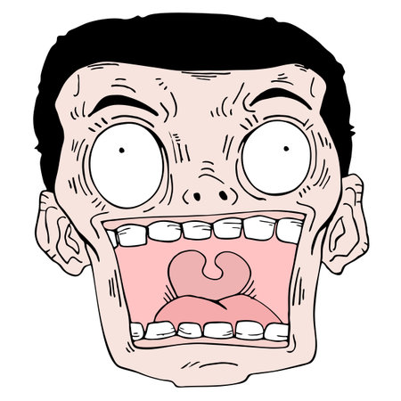 funny surprised faceのイラスト素材