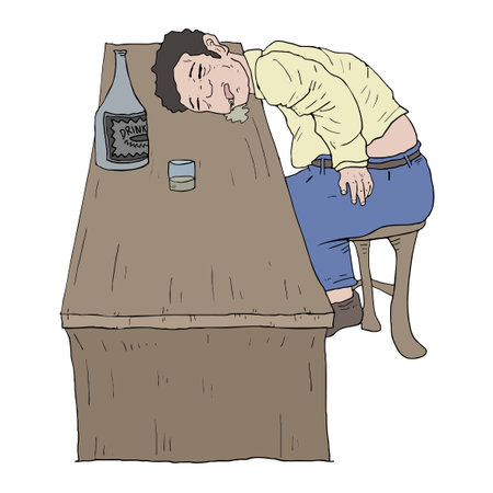 drunk in pubのイラスト素材