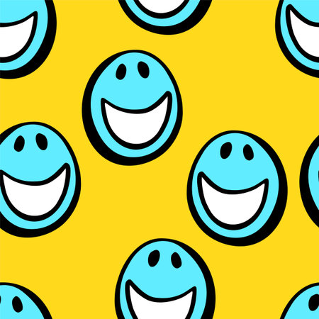 happy expression seamlessのイラスト素材