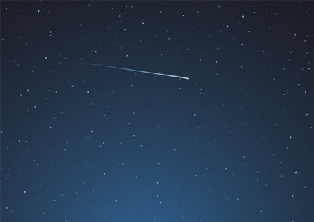 night sky with shooting starのイラスト素材