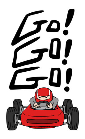 old racing carのイラスト素材