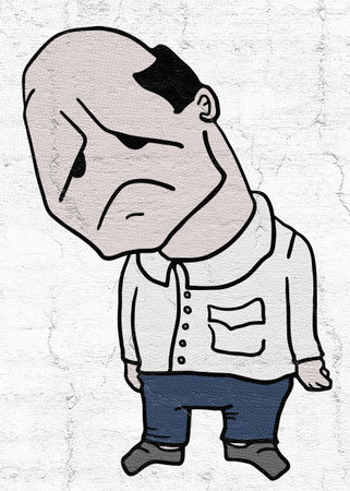 sad man illustrationの写真素材