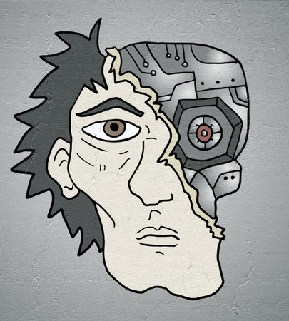 broken robotの写真素材