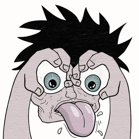 funny crazy faceのイラスト素材
