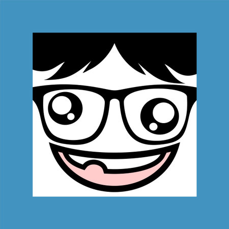 crazy face with glassesのイラスト素材