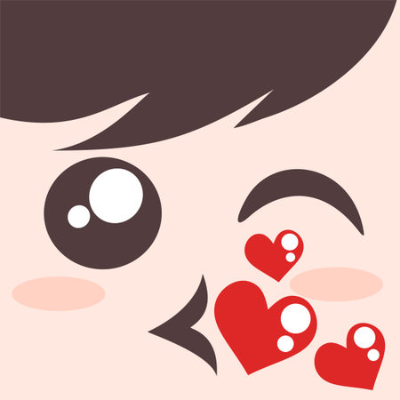 Kissing face illustrationのイラスト素材