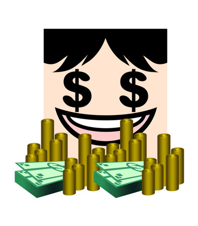Face with many moneyのイラスト素材