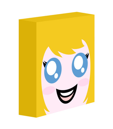 Funny cube face illustrationのイラスト素材