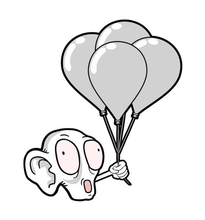 happy face with balloonsのイラスト素材