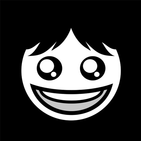 funny happy face drawのイラスト素材