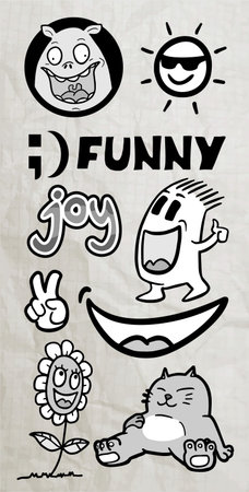 Funny elements drawのイラスト素材