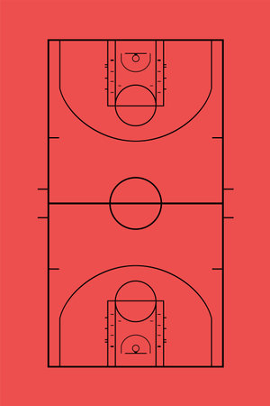 basketball court illustrationのイラスト素材
