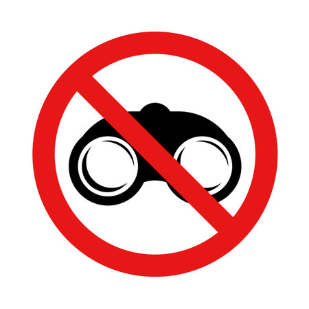 prohibites binocular zone signのイラスト素材