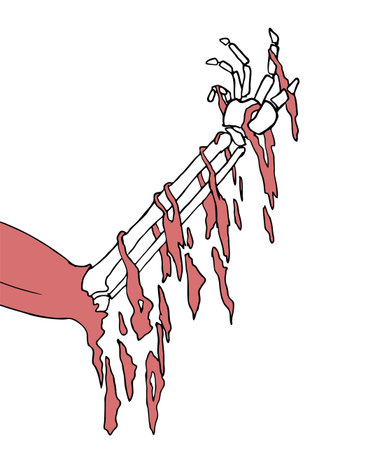 skeleton arm illustrationのイラスト素材