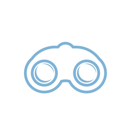 Binocular flat iconのイラスト素材