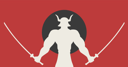 Asian warrior illustrationのイラスト素材