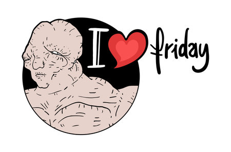 I love Friday messageのイラスト素材
