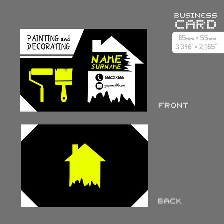 business card for painter workerのイラスト素材