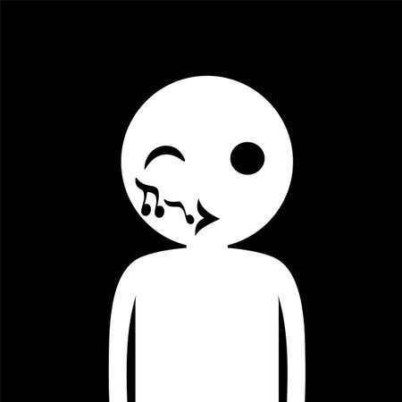 Whistling expressionのイラスト素材