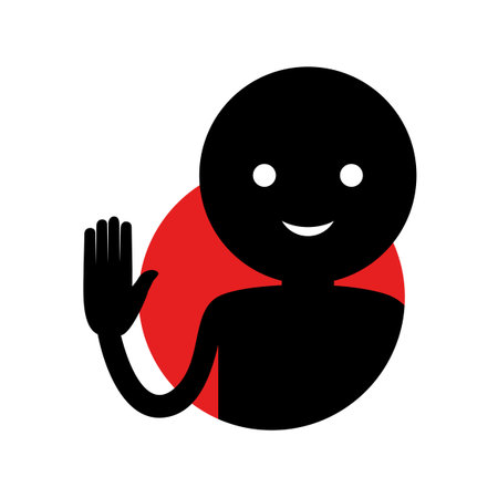 Waving man icon.のイラスト素材