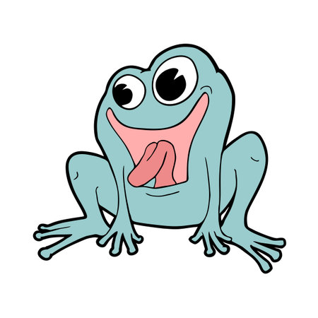 funny frog drawのイラスト素材