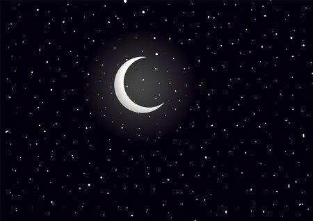 moon in the sky backgroundのイラスト素材