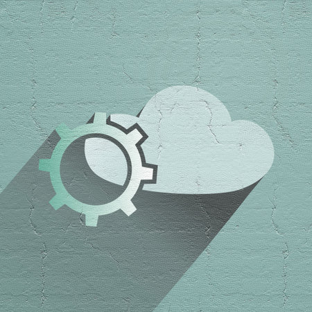 Tech cloud symbol illustration