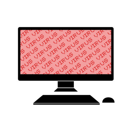 Computer virus screenのイラスト素材