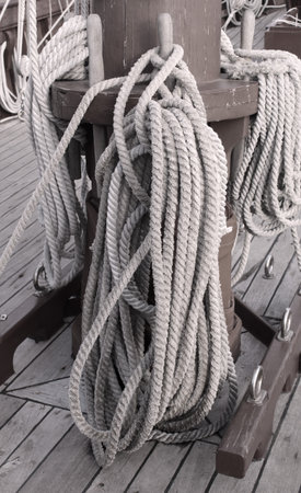 rope of old galleonの写真素材