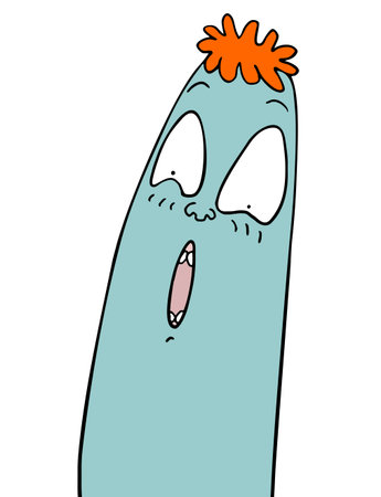 Ugly cartoon face illustration.のイラスト素材