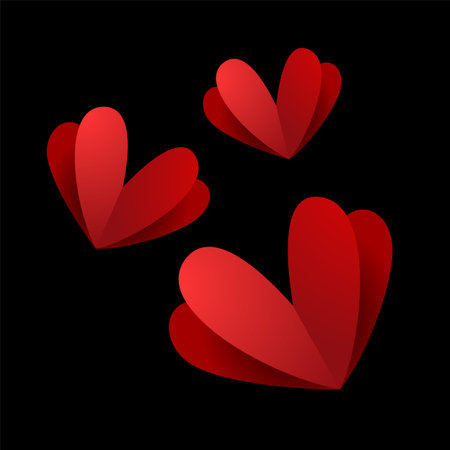 Imaginative heart design in black backgroundのイラスト素材
