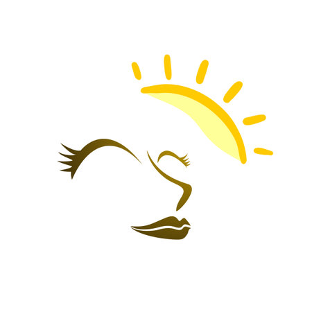 Relax woman face illustration.のイラスト素材