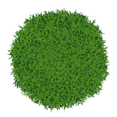 Circle grass design in white backgroundのイラスト素材
