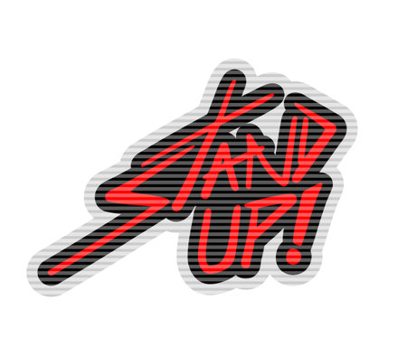 Stand up message lettering design.のイラスト素材