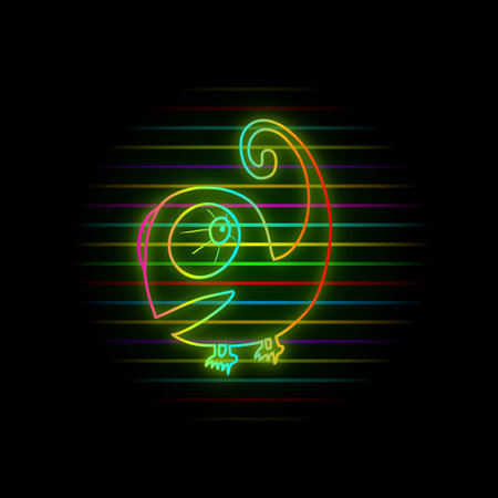 Colorful light chameleon.のイラスト素材
