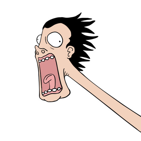 ugly face illustrationのイラスト素材