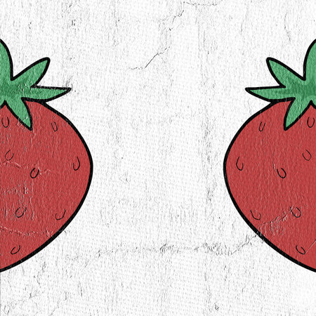 strawberry illustrationの写真素材
