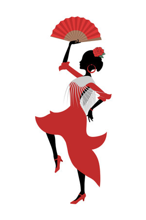 Gypsy spanish dancerのイラスト素材