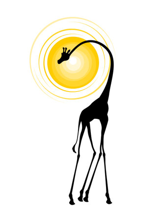 A african animal illustration isolated on plain backgroundのイラスト素材