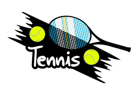 Design of tennis symbol isolated on plain backgroundのイラスト素材