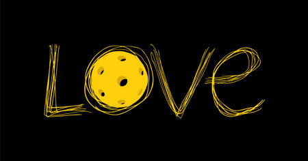 Pickleball love messageのイラスト素材