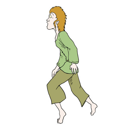 Surprised man walking Vector illustration.のイラスト素材