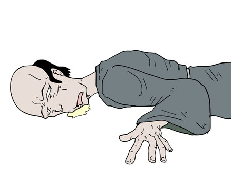 Poisoned man drawのイラスト素材