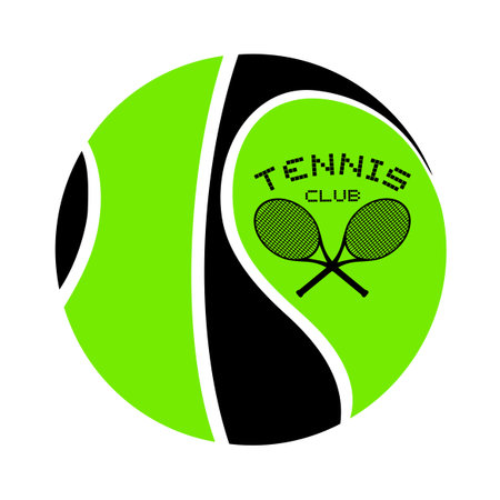 Tennis emblem design template illustration.のイラスト素材