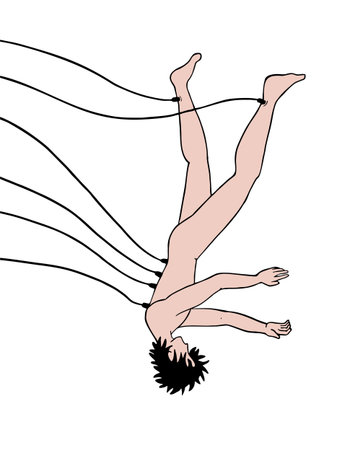 Man with wires illustration.のイラスト素材