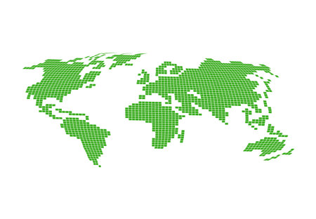 An illustration of a green world map.のイラスト素材