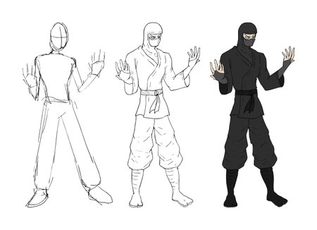 Ninja sketch designのイラスト素材
