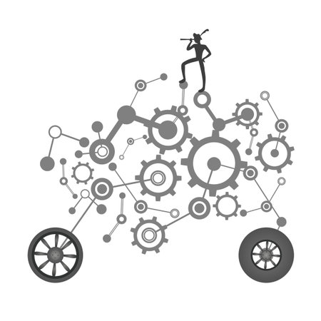 man explorer on fantasy vehicleのイラスト素材