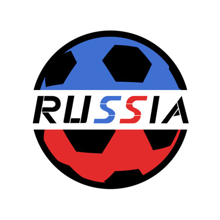 Football cup symbol with the text Russiaのイラスト素材